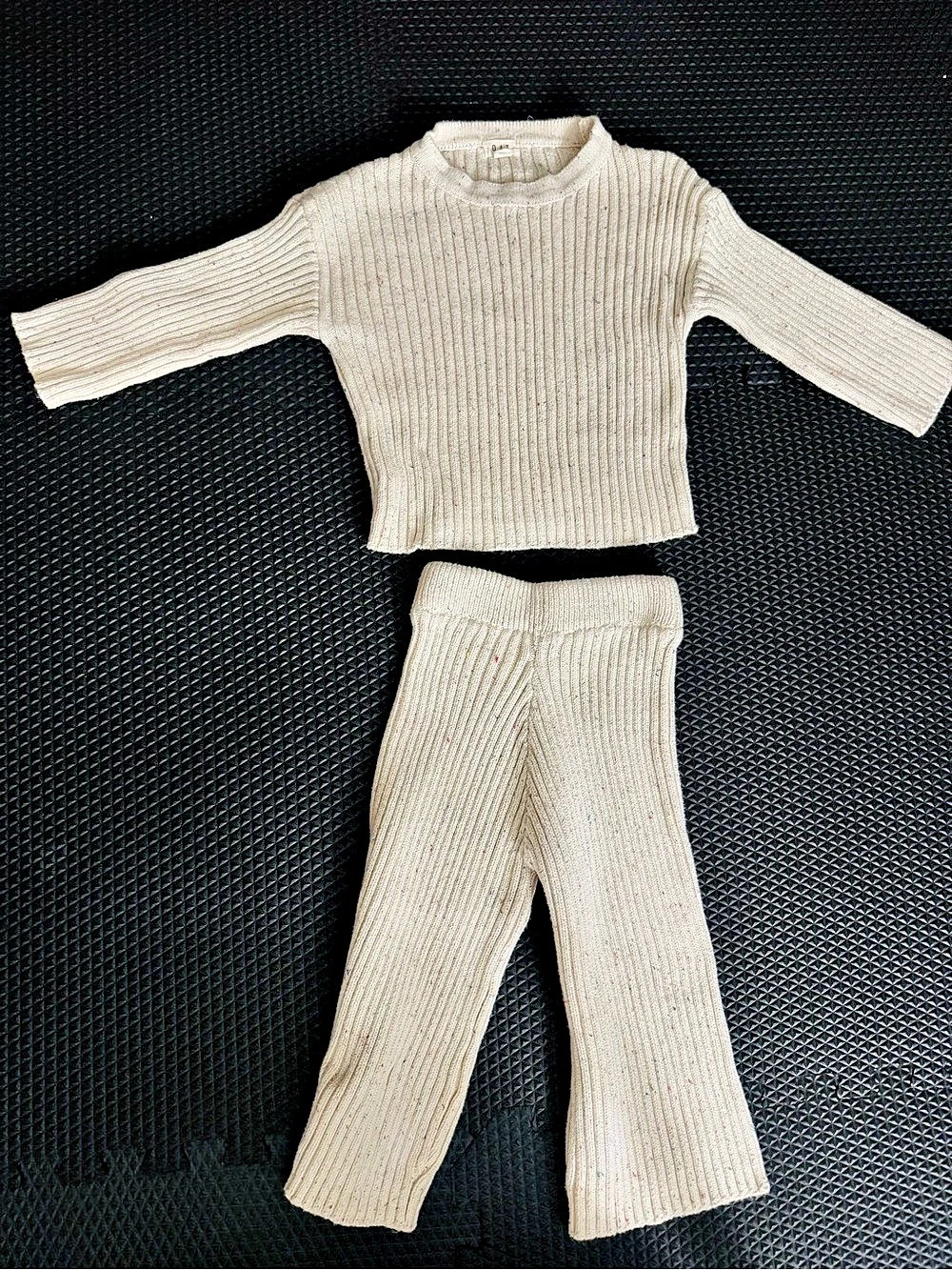 Oat Children's Ribbed Knit Sweater and Pant Set - Sz 3/4T